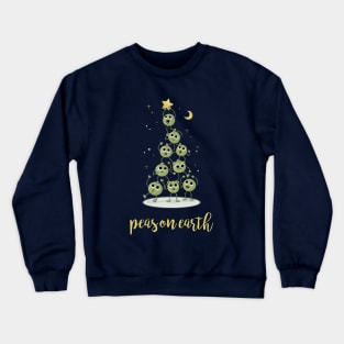 Christmas Tree Peas On Earth Crewneck Sweatshirt